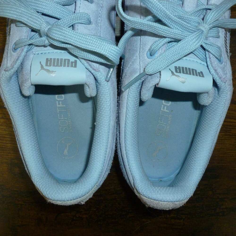 Puma Vikky v2 Suede Sneakers in Light Blue Suede - Picture 11 of 14
